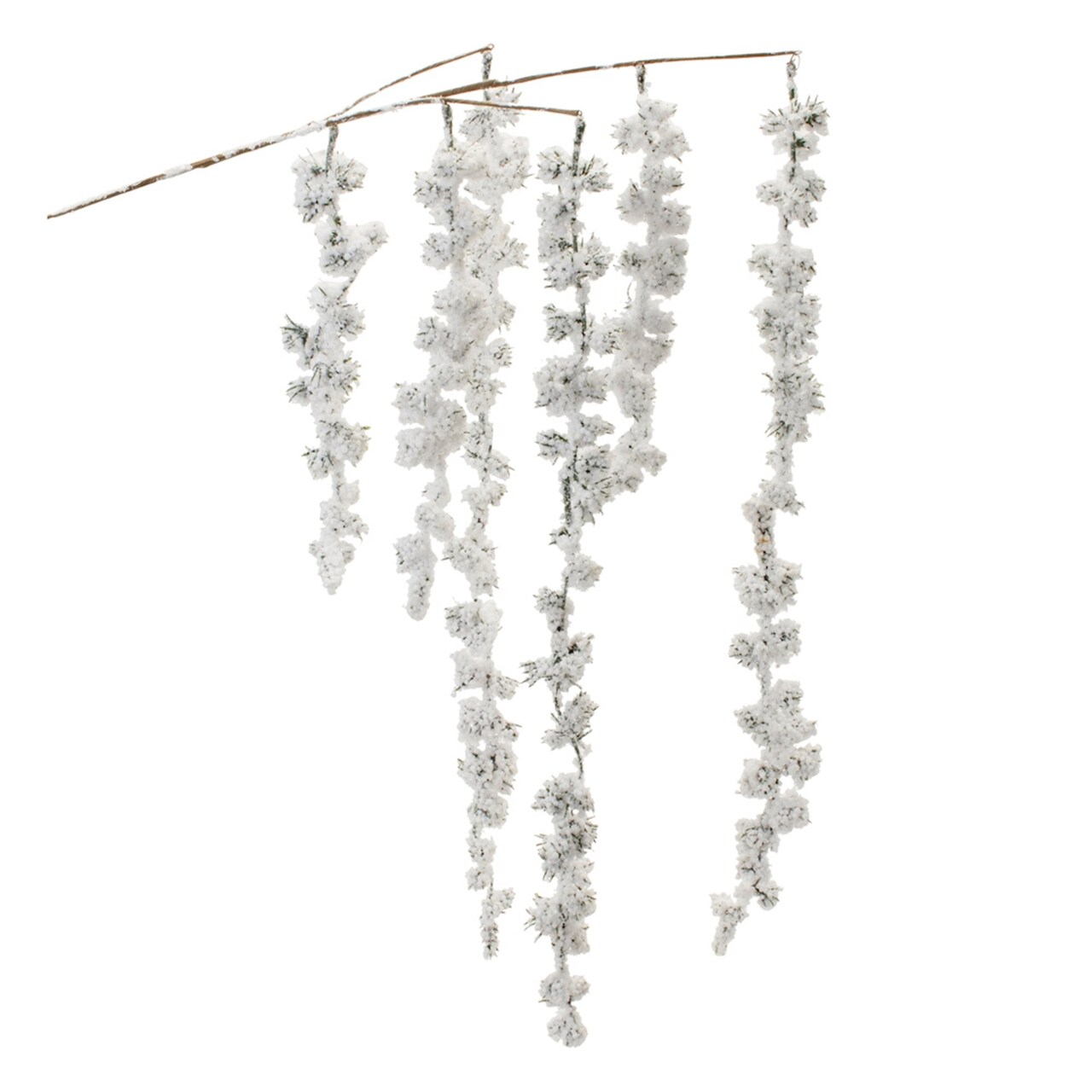 Melrose Snowy Pine Cluster Hanging Christmas Branch Spray - 25" - Set of 2